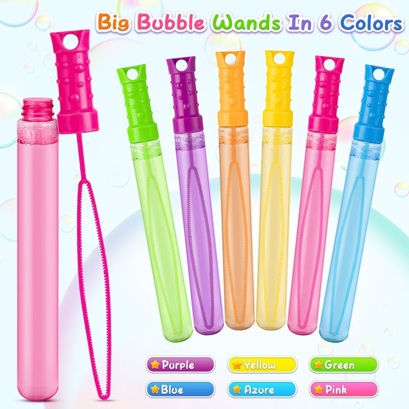 IJIGU 36 Pack Big Bubble Wands Bulk in 6 Colors  Ideal for Easter  Summer  Halloween  Valentine  School Classroom Prizes - Image 4